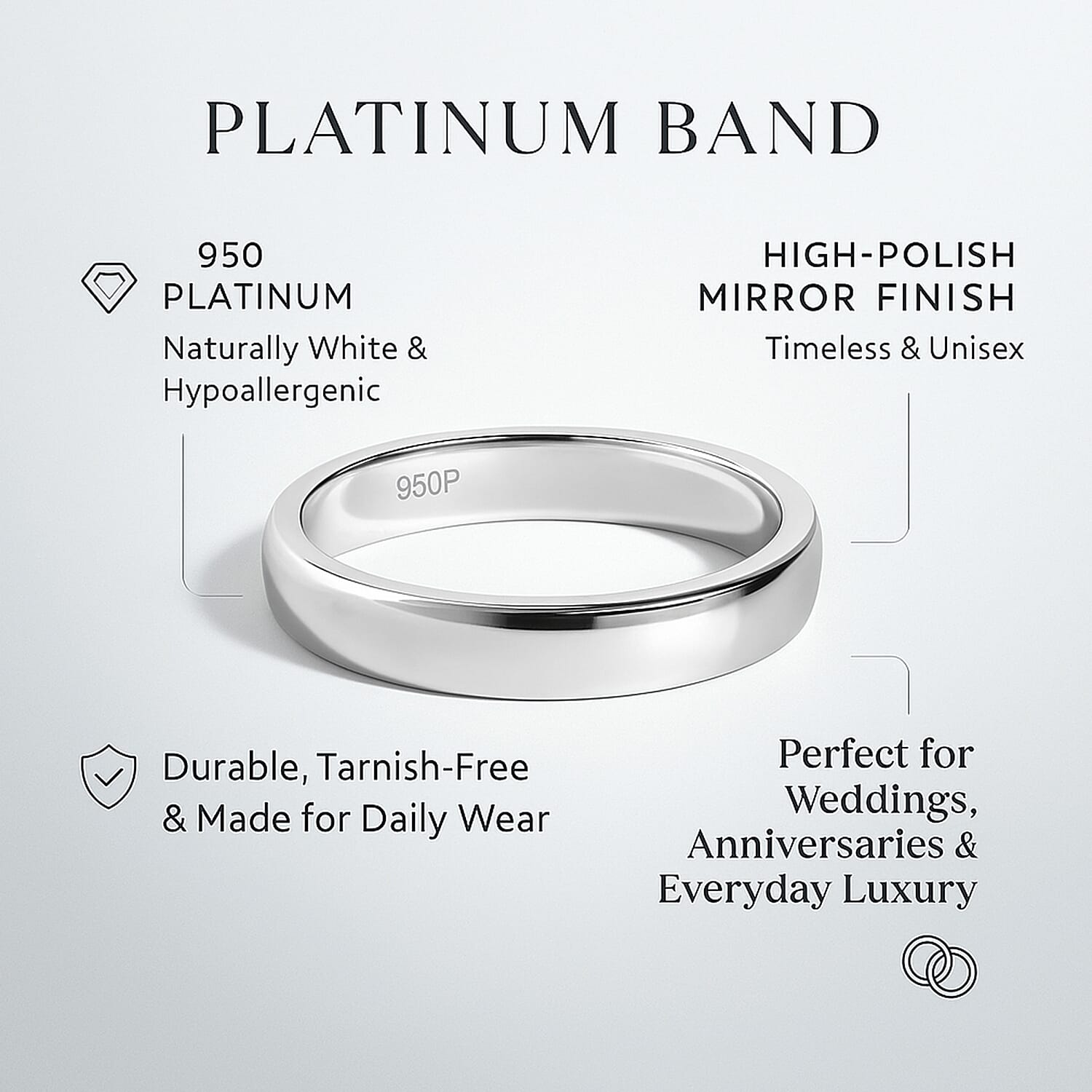 950 Platinum Band Ring